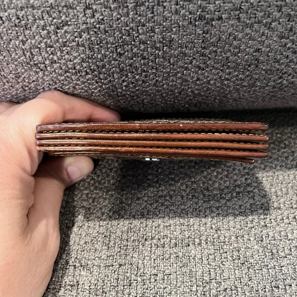 Authentic Coach Signature Monogram Logo Snap Front Card Holder - Picture 7 of 8